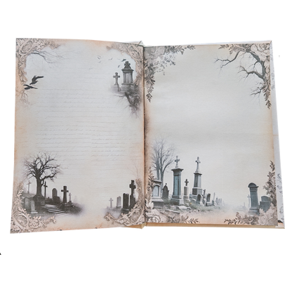 Illustriertes Notizbuch | Motiv Cemetery of Love | DIN A5 Hardcover | 160 Seiten