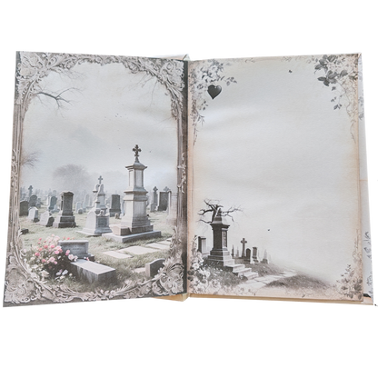 Illustriertes Notizbuch | Motiv Cemetery of Love | DIN A5 Hardcover | 160 Seiten