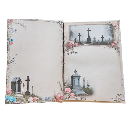 Illustriertes Notizbuch | Motiv Cemetery of Love | DIN A5 Hardcover | 160 Seiten