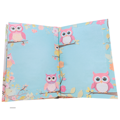 Illustriertes Notizbuch | Motiv Crazy Owls | DIN A5 Hardcover | 160 Seiten