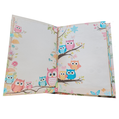 Illustriertes Notizbuch | Motiv Crazy Owls | DIN A5 Hardcover | 160 Seiten