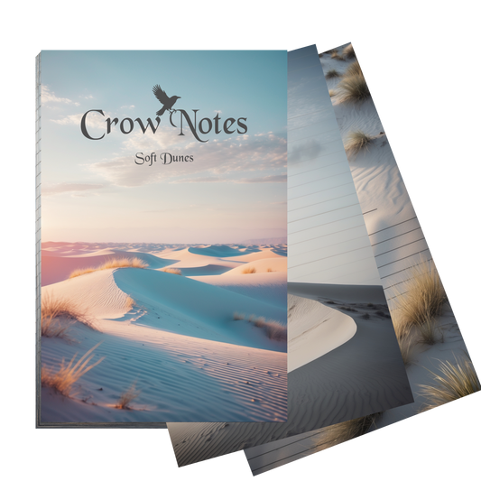 Crow Notes – Soft Dunes | Notizblock mit Wüstenlandschaften | 40 Blatt | DIN A5