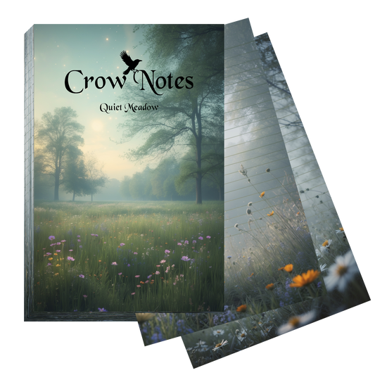 Crow Notes – Quiet Meadow | Notizblock mit Wilden Wiesen | 40 Blatt | DIN A5