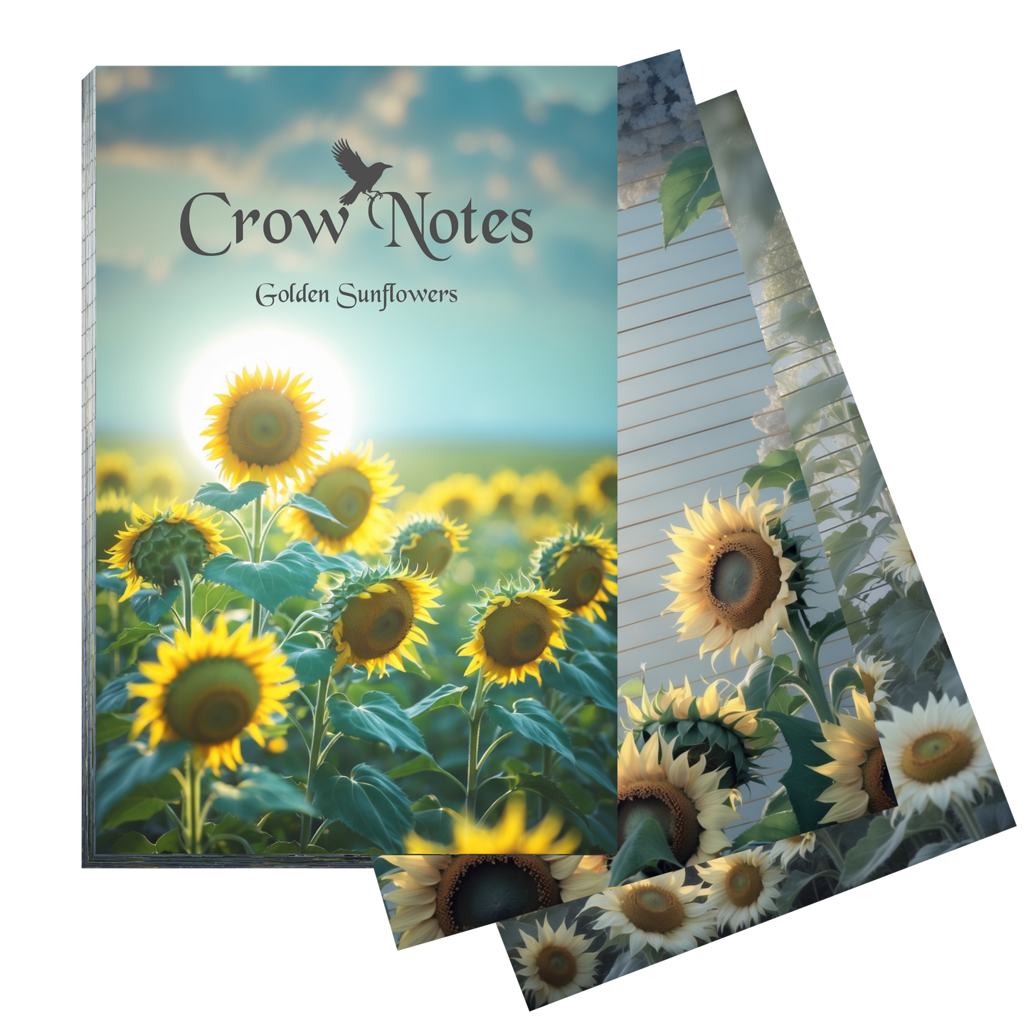Notizblock | DIN A5 | Crow Notes – Golden Sunflowers