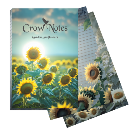 Notizblock | DIN A5 | Crow Notes – Golden Sunflowers