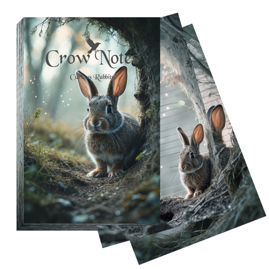 Crow Notes – Curious Rabbits | Notizblock mit Wildhasen | 40 Blatt | DIN A5