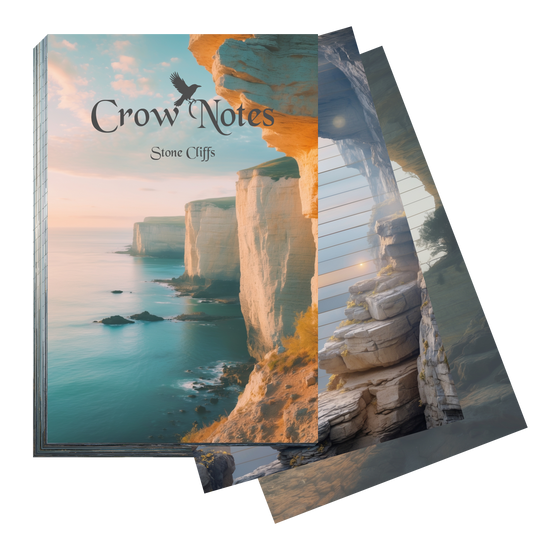 Crow Notes – Stone Cliffs | Notizblock mit Strandfelsen| 40 Blatt | DIN A5