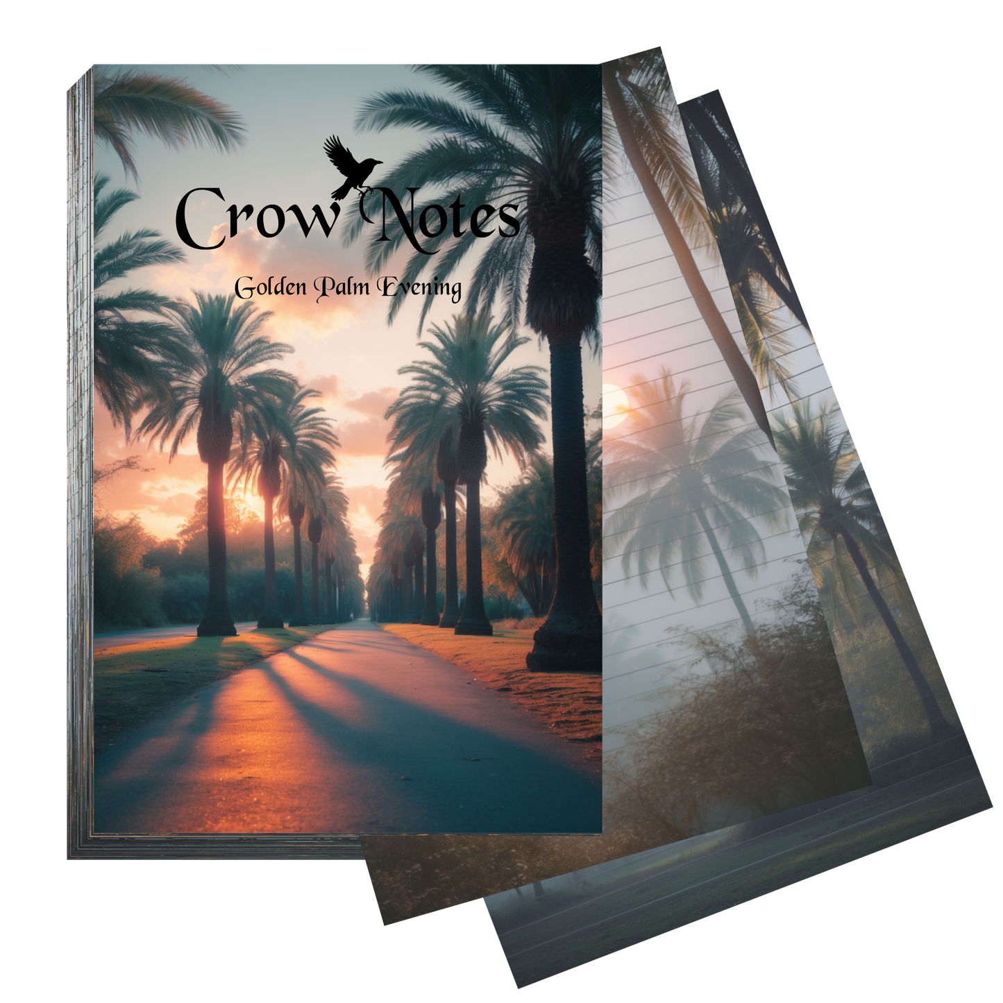 Notizblock | DIN A5 | Crow Notes – Golden Palm Evening