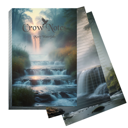 Notizblock | DIN A5 | Crow Notes – Misty Waterfalls