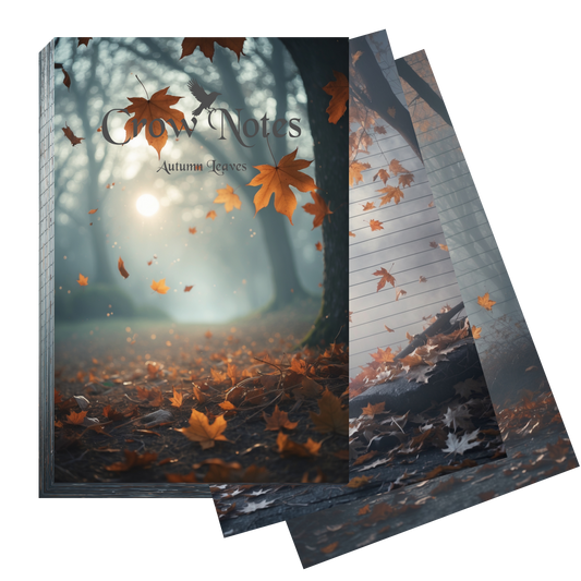 Crow Notes – Autumn Leaves | Notizblock mit Herbstlaub| 40 Blatt | DIN A5