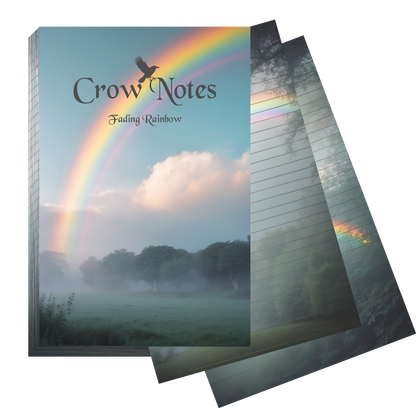 Crow Notes – Fading Rainbow | Notizblock mit Regenbögen | 40 Blatt | DIN A5