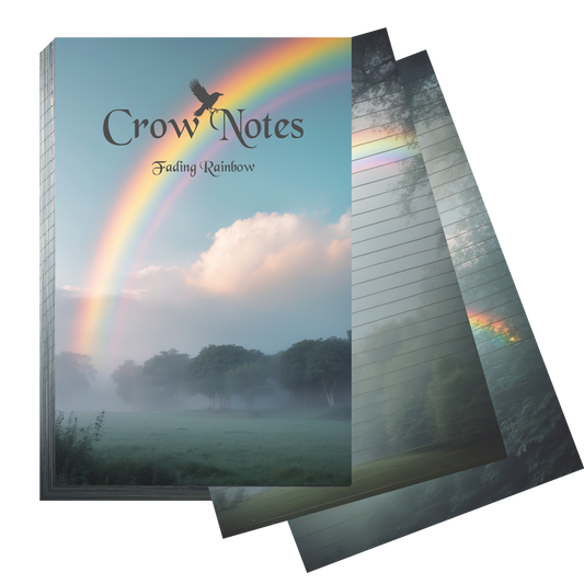 Crow Notes – Fading Rainbow | Notizblock mit Regenbögen | 40 Blatt | DIN A5