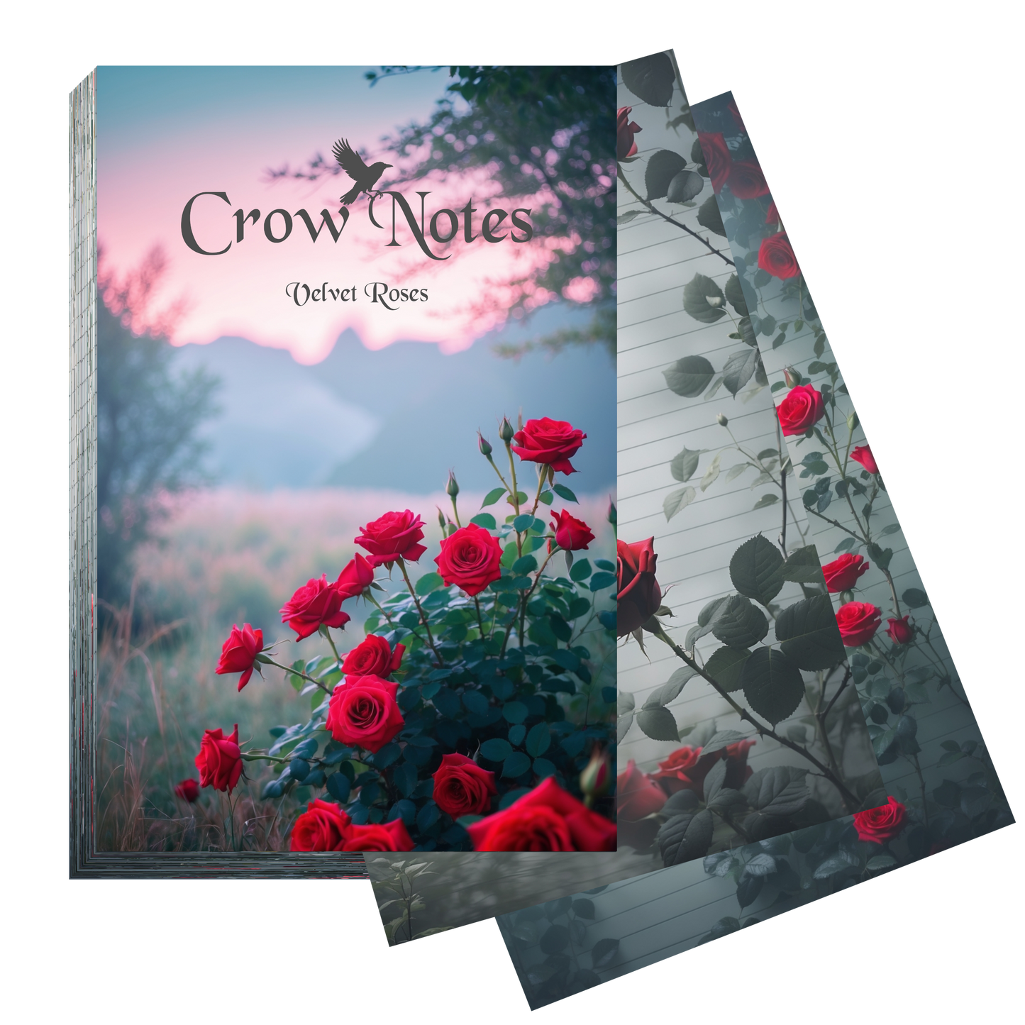 Notizblock | DIN A5 | Crow Notes – Velvet Roses