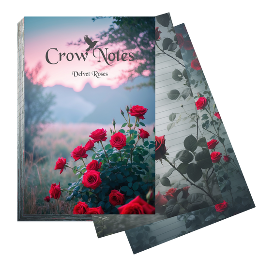 Crow Notes – Velvet Roses | Notizblock mit Rosen | 40 Blatt | DIN A5