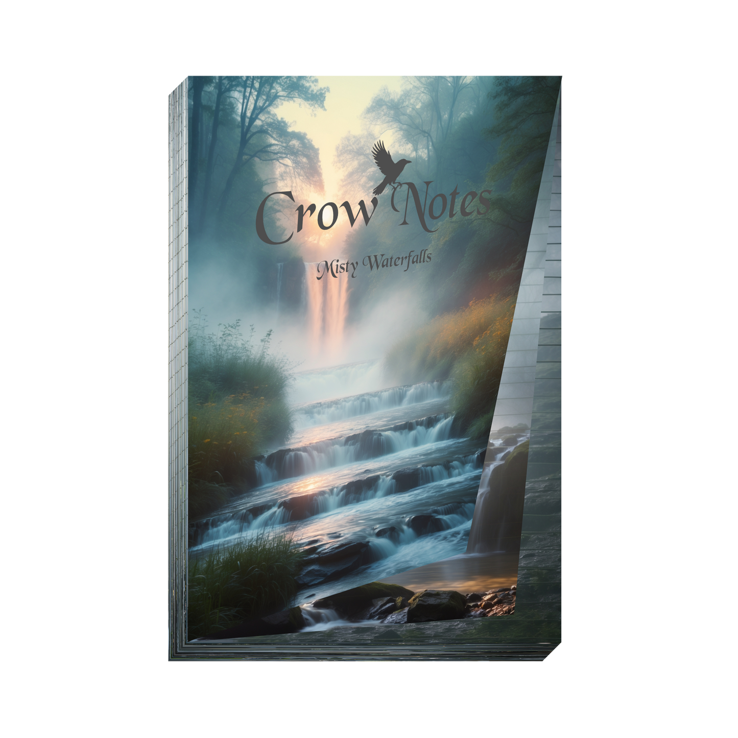 Notizblock | DIN A5 | Crow Notes – Misty Waterfalls