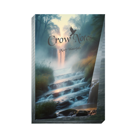 Crow Notes – Misty Waterfalls | Notizblock mit Wasserfällen | 40 Blatt | DIN A5