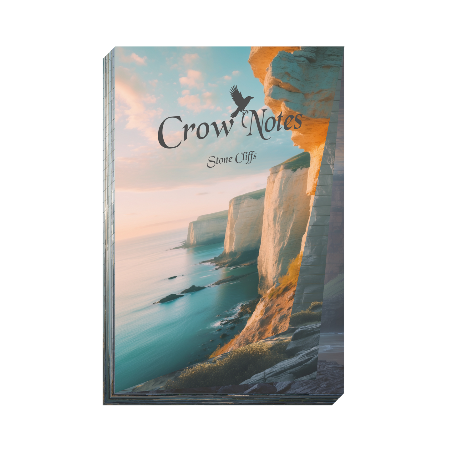 Crow Notes – Stone Cliffs | Notizblock mit Strandfelsen| 40 Blatt | DIN A5
