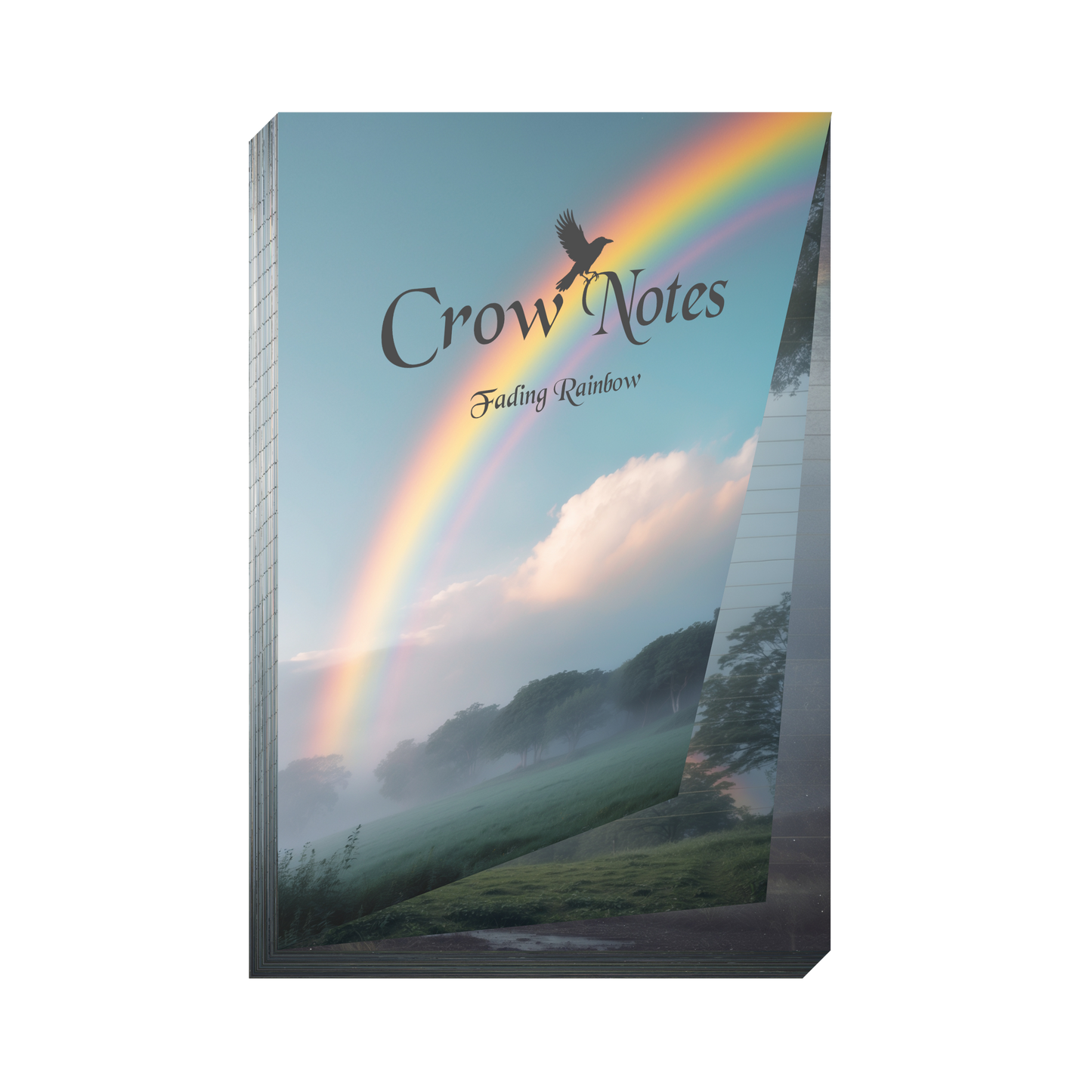 Crow Notes – Fading Rainbow | Notizblock mit Regenbögen | 40 Blatt | DIN A5