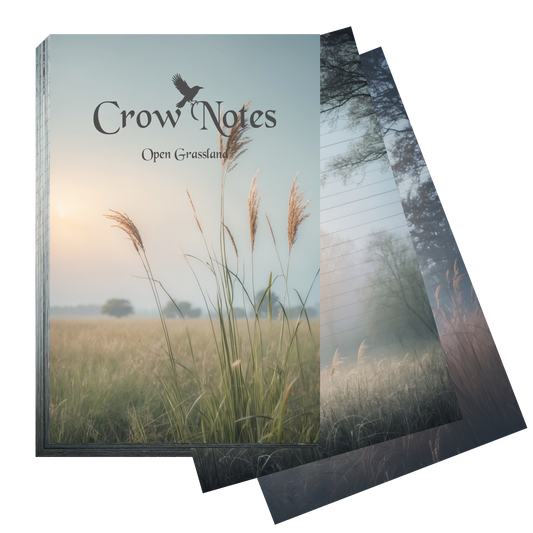 Crow Notes – Open Grassland | Notizblock mit Graslandschaften | 40 Blatt | DIN A5