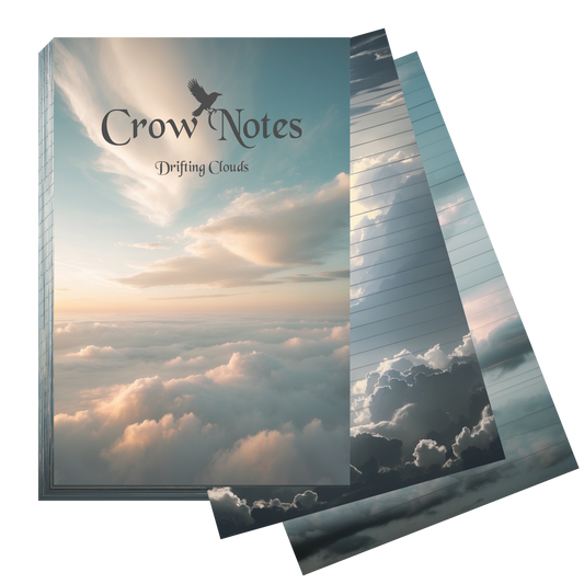 Crow Notes – Drifting Clouds | Notizblock mit Wolken | 40 Blatt | DIN A5