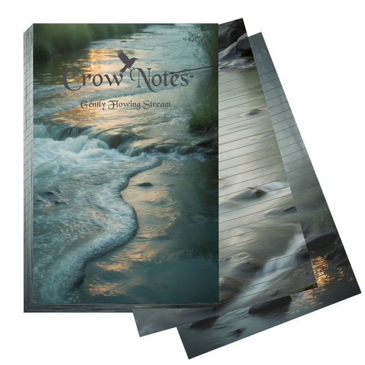 Crow Notes – Gently Flowing Stream | Notizblock mit Flüssen | 40 Blatt | DIN A5