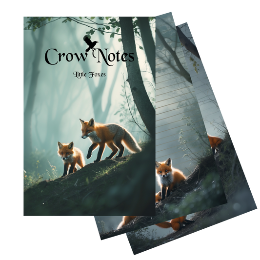 Crow Notes – Little Foxes | Notizblock mit Füchsen | 40 Blatt | DIN A5