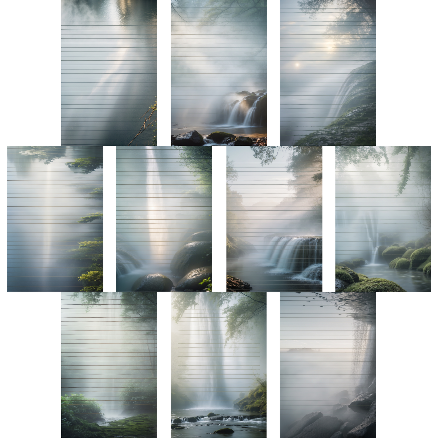 Notizblock | DIN A5 | Crow Notes – Misty Waterfalls