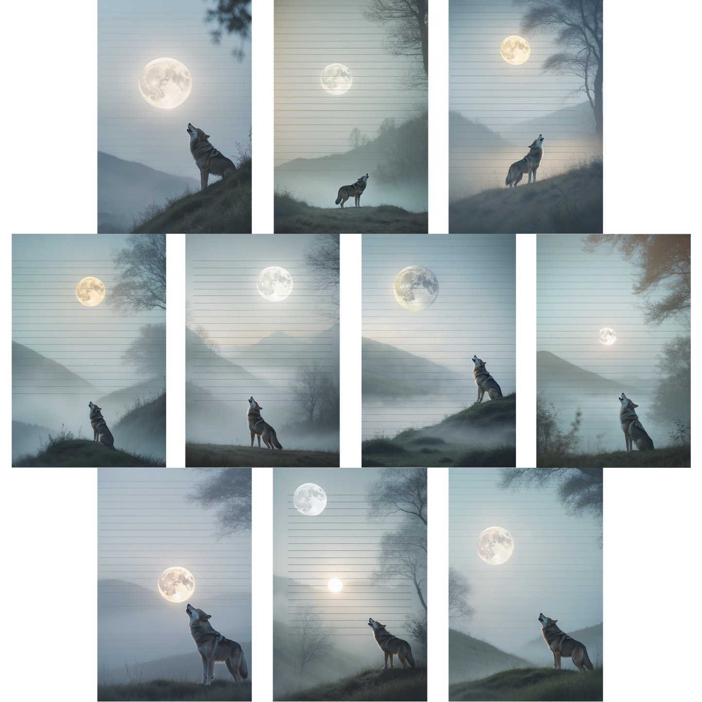 Notizblock | DIN A5 | Crow Notes – Moonlight Wolf