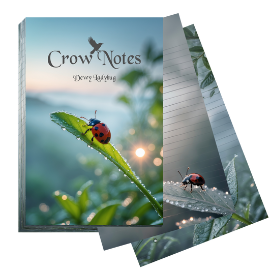 Crow Notes – Dewy Ladybug | Notizblock mit Marienkäfern | 40 Blatt | DIN A5