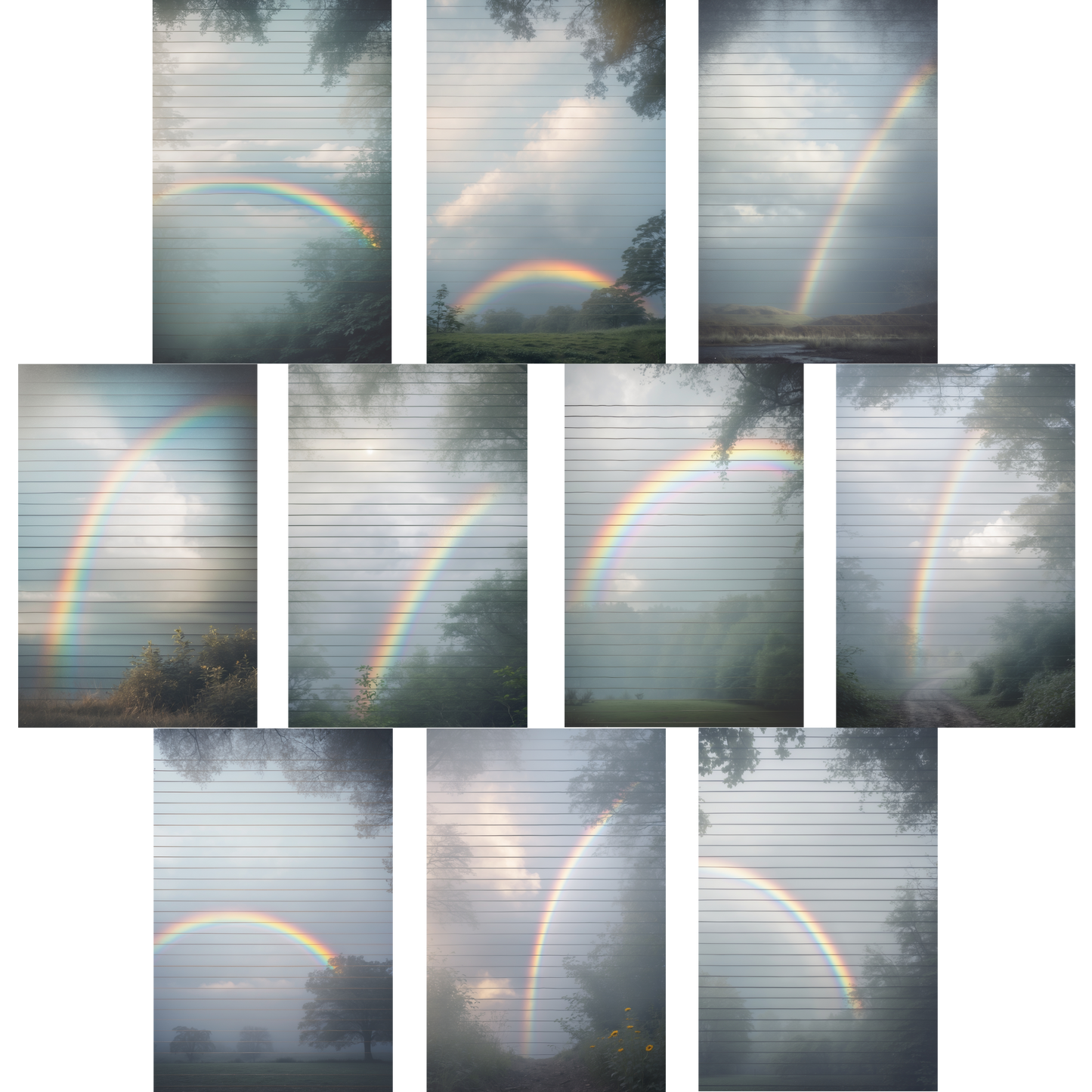 Crow Notes – Fading Rainbow | Notizblock mit Regenbögen | 40 Blatt | DIN A5