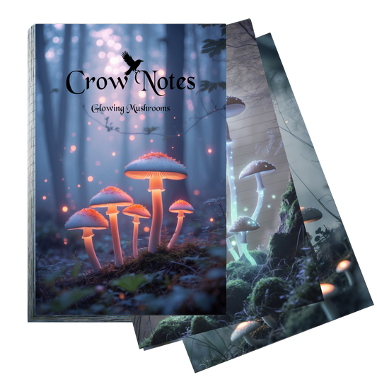 Notizblock | DIN A5 | Crow Notes – Glowing Mushrooms