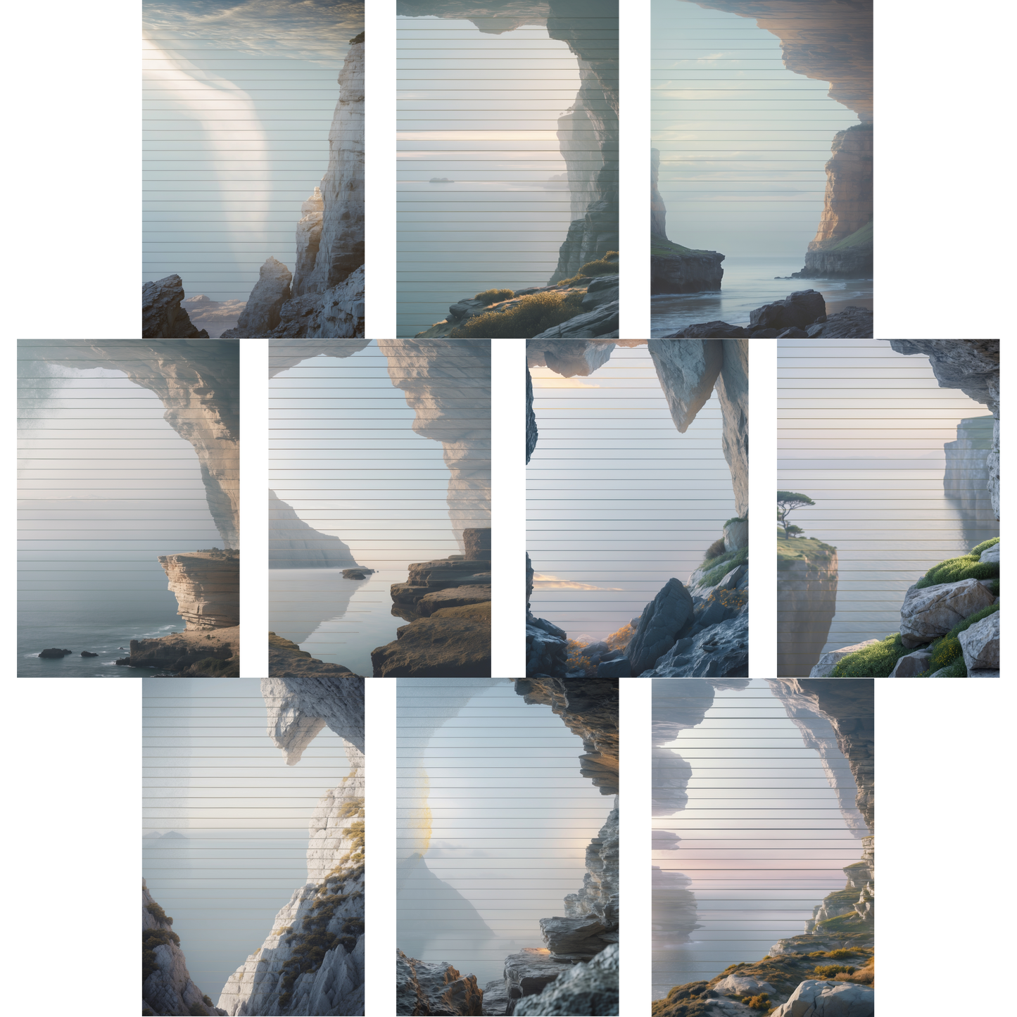 Crow Notes – Stone Cliffs | Notizblock mit Strandfelsen| 40 Blatt | DIN A5