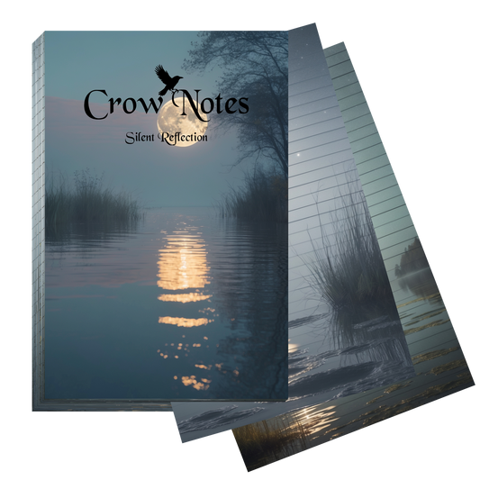 Crow Notes – Silent Reflection | Notizblock mit Mondschein | 40 Blatt | DIN A5