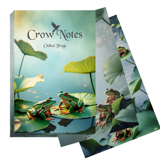 Crow Notes – Chilled Frogs | Notizblock mit Fröschen| 40 Blatt | DIN A5