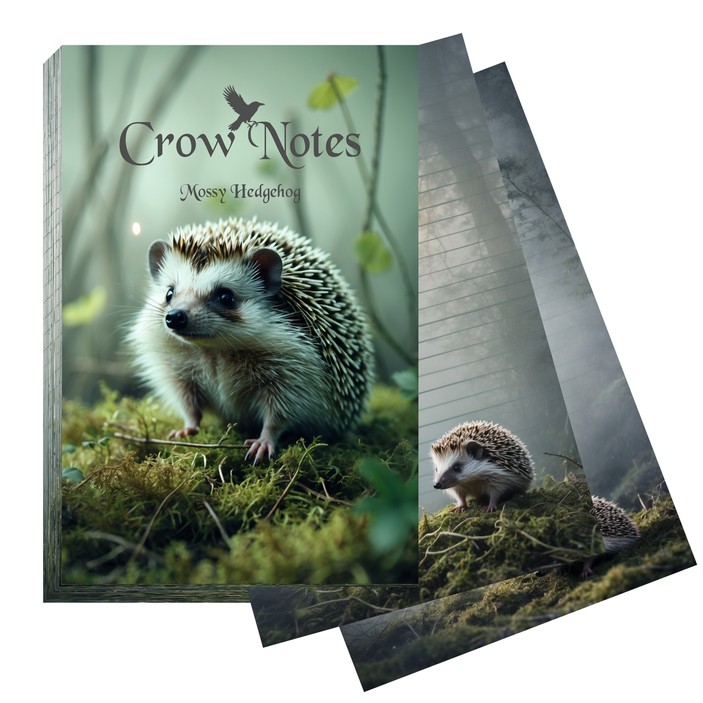 Notizblock | DIN A5 | Crow Notes – Mossy Hedgehog