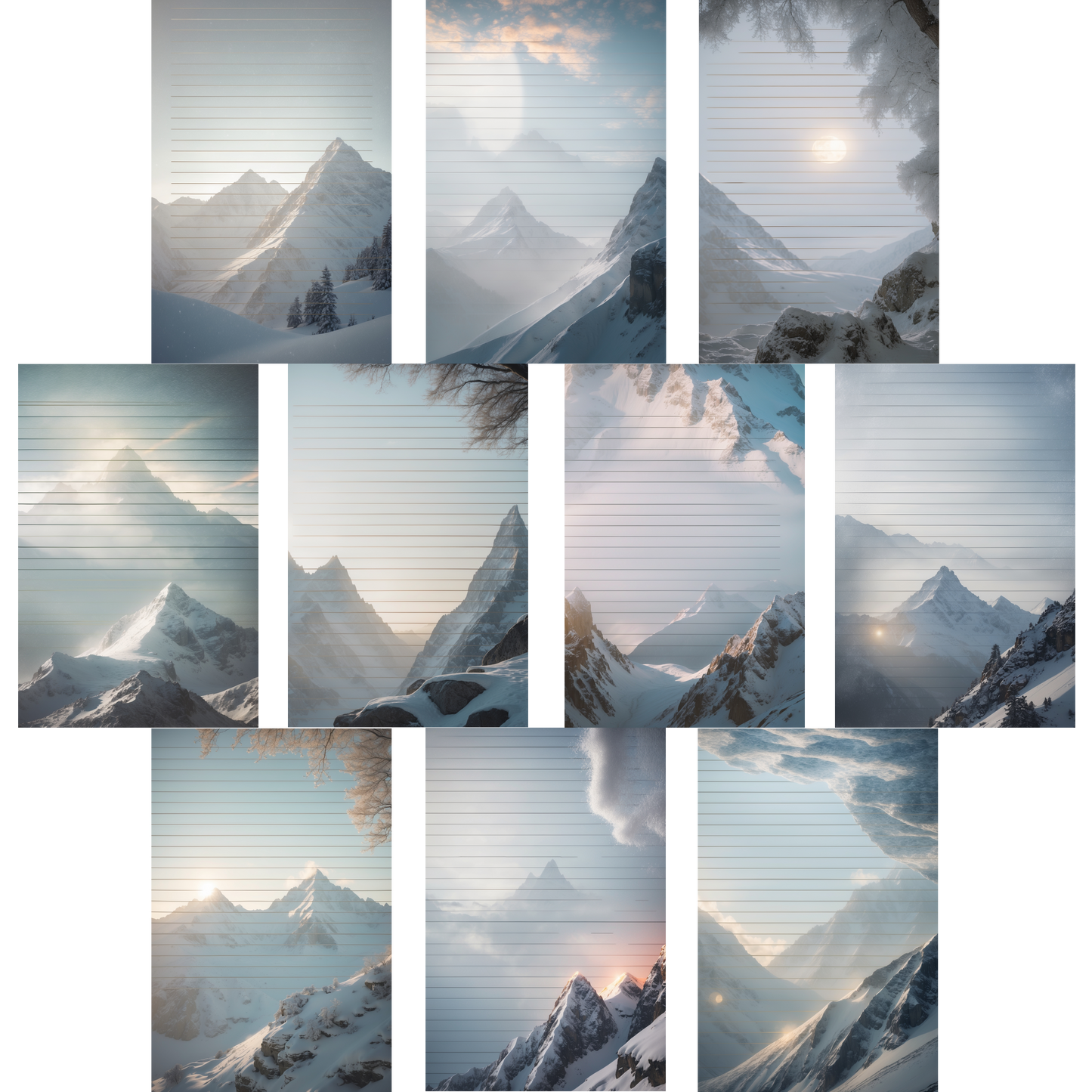 Notizblock | DIN A5 | Crow Notes – Snowy Peaks
