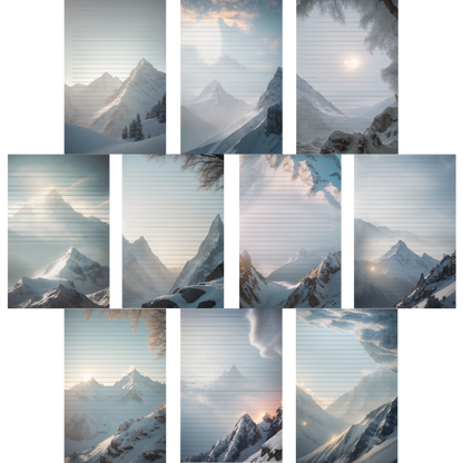 Notizblock | DIN A5 | Crow Notes – Snowy Peaks