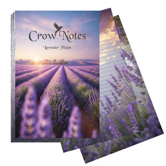 Crow Notes – Lavender Fields | Notizblock mit Lavendelfeldern | 40 Blatt | DIN A5
