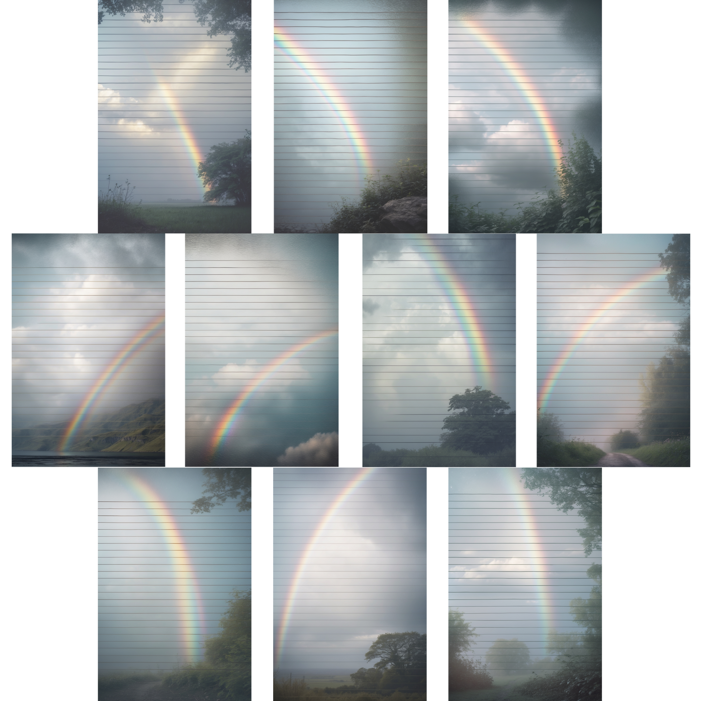 Crow Notes – Fading Rainbow | Notizblock mit Regenbögen | 40 Blatt | DIN A5