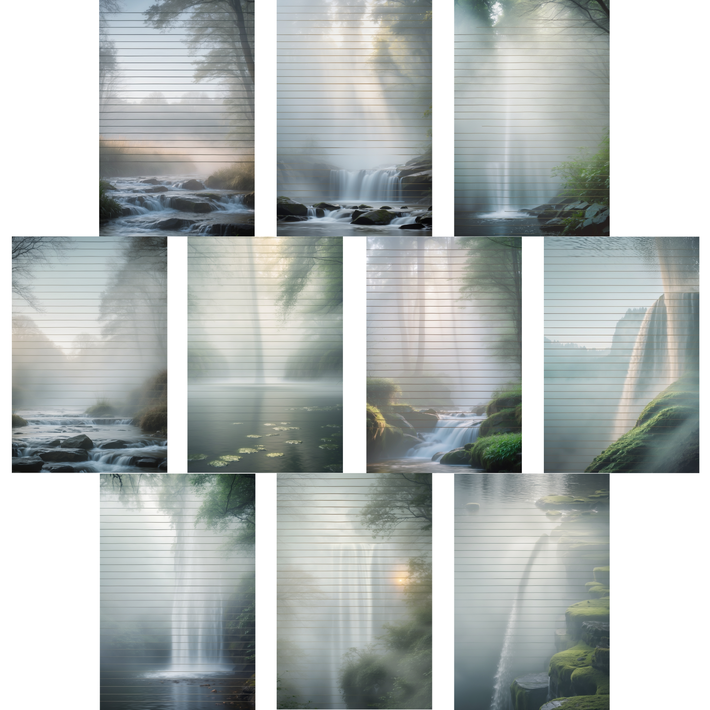 Notizblock | DIN A5 | Crow Notes – Misty Waterfalls