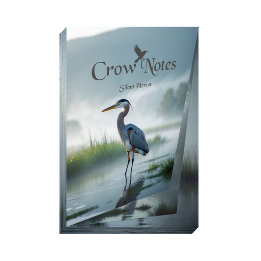 Crow Notes – Silent Heron | Notizblock mit Fischreihern | 40 Blatt | DIN A5