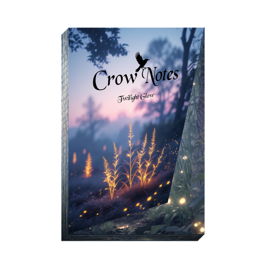 Crow Notes – Twilight Glow | Notizblock mit leuchtenden Pflanzen | 40 Blatt | DIN A5