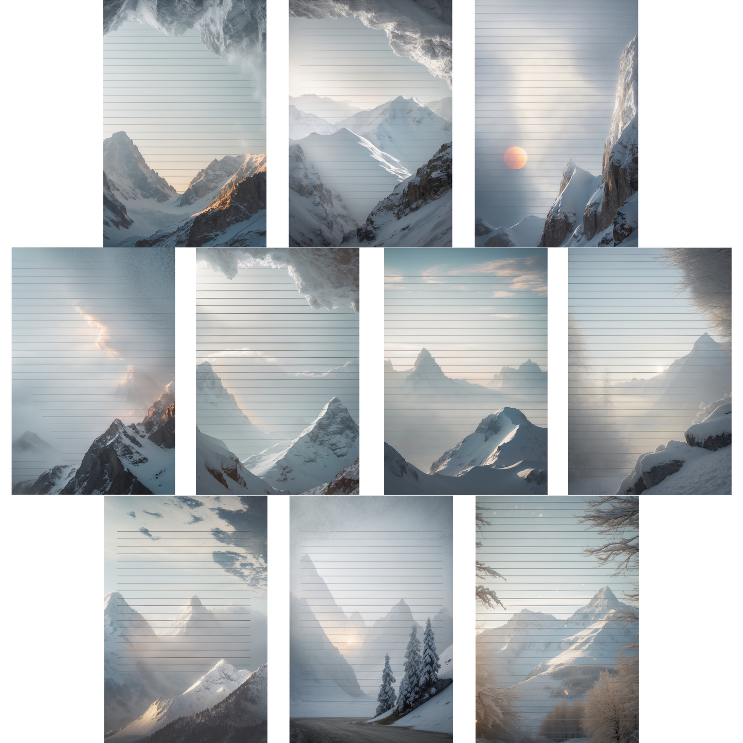 Notizblock | DIN A5 | Crow Notes – Snowy Peaks