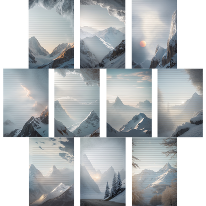Notizblock | DIN A5 | Crow Notes – Snowy Peaks