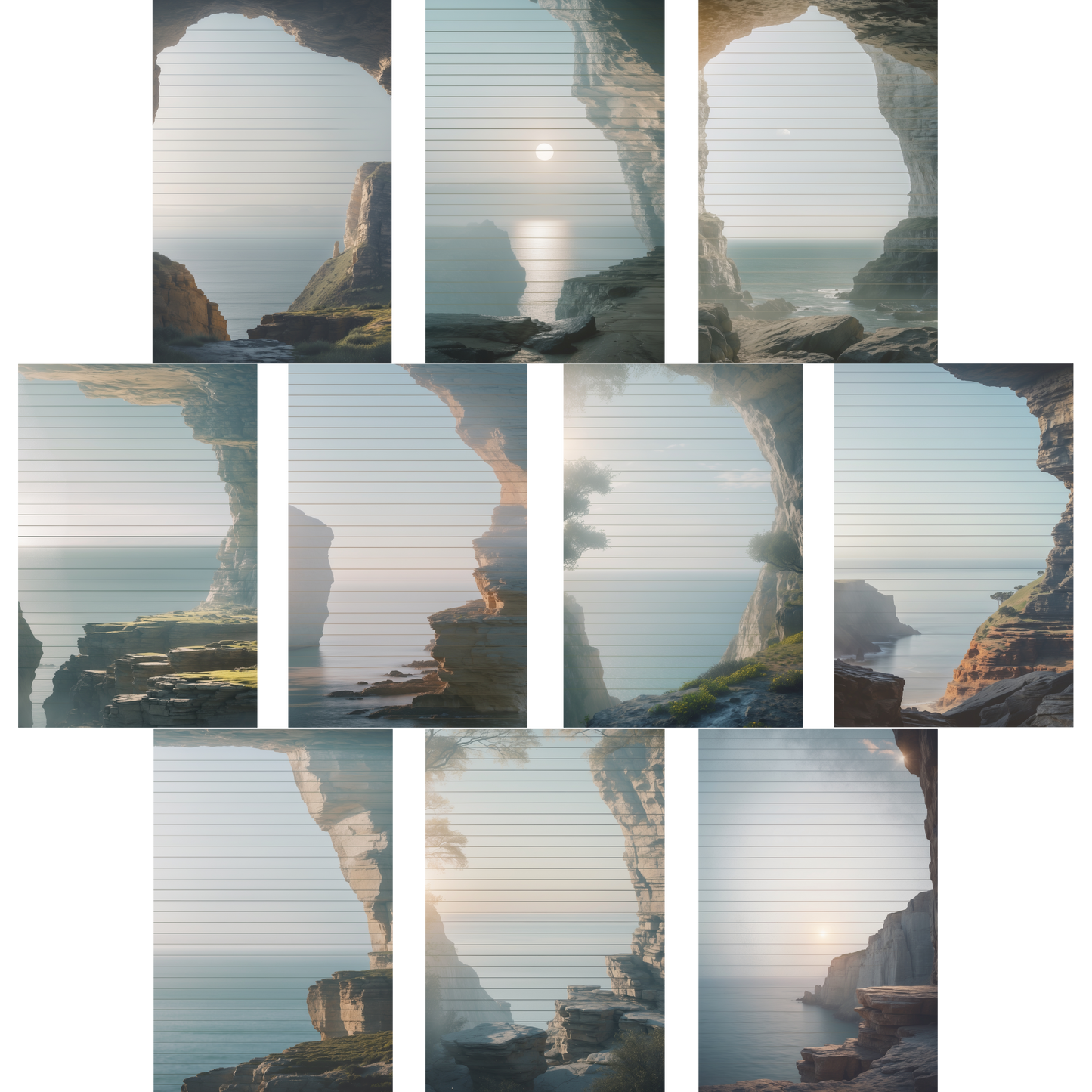 Crow Notes – Stone Cliffs | Notizblock mit Strandfelsen| 40 Blatt | DIN A5