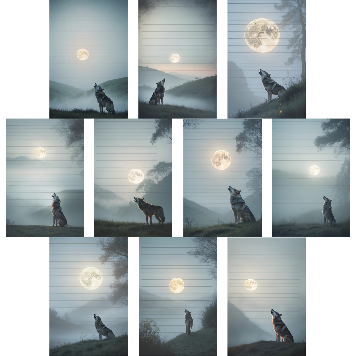 Notizblock | DIN A5 | Crow Notes – Moonlight Wolf
