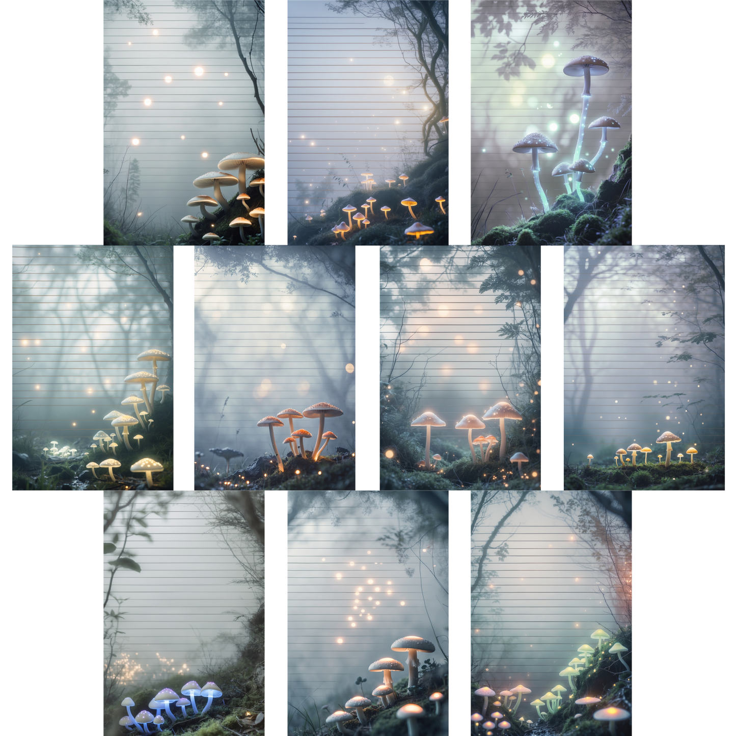 Notizblock | DIN A5 | Crow Notes – Glowing Mushrooms
