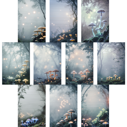 Notizblock | DIN A5 | Crow Notes – Glowing Mushrooms