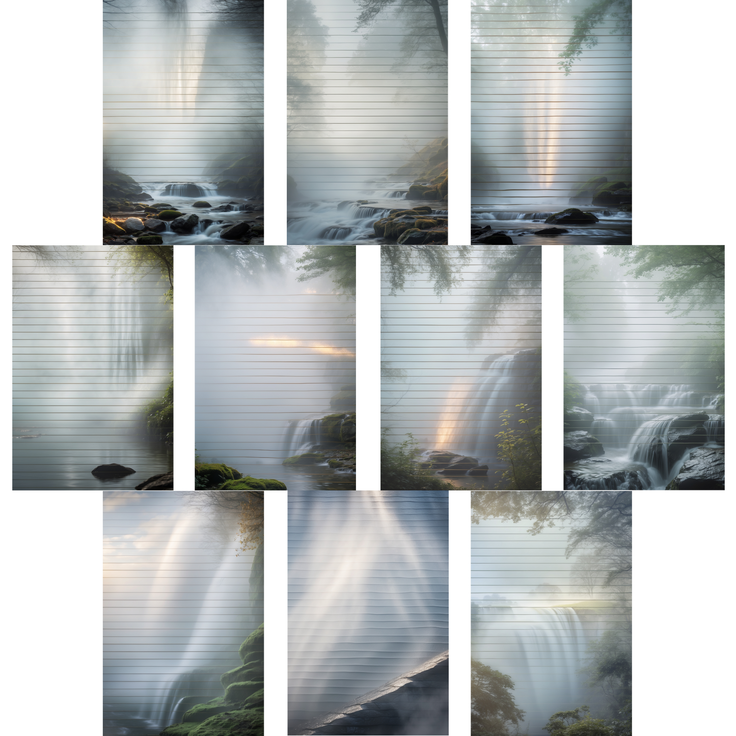 Notizblock | DIN A5 | Crow Notes – Misty Waterfalls