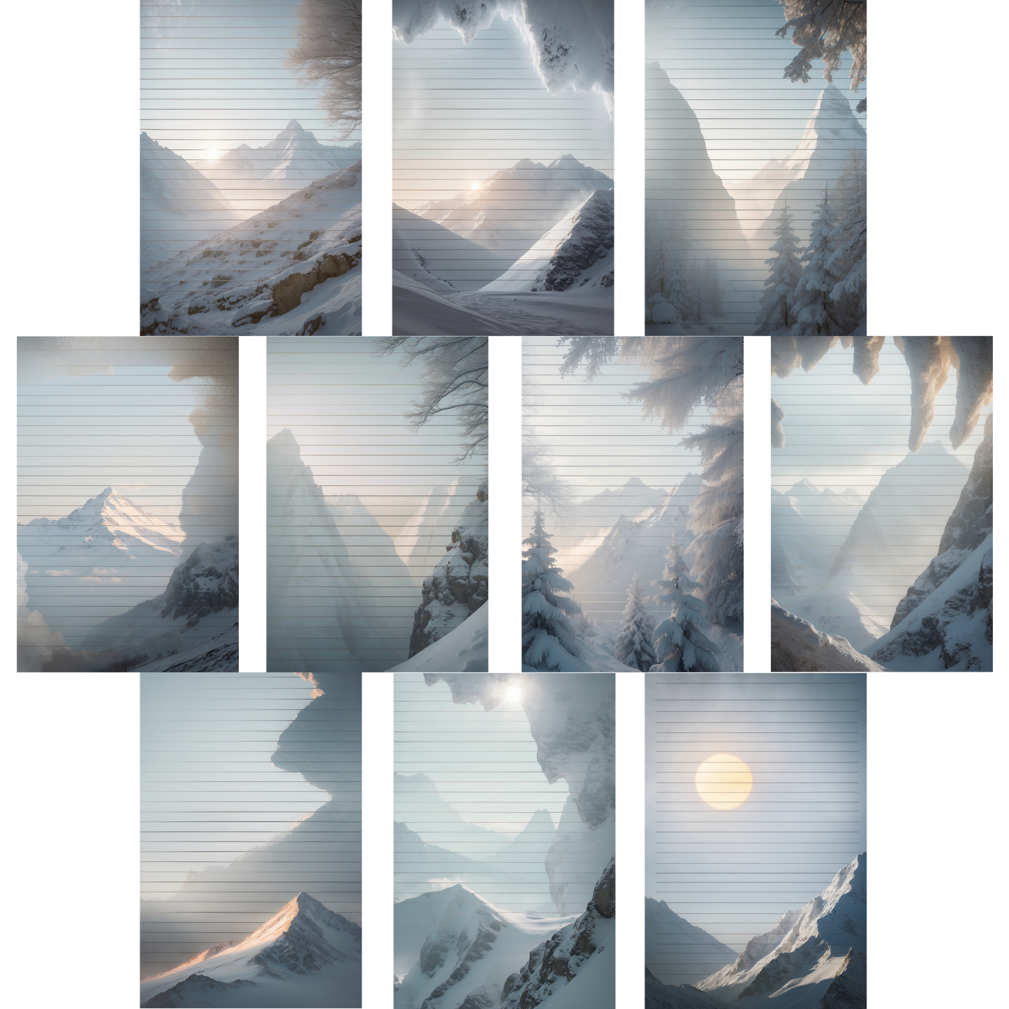 Notizblock | DIN A5 | Crow Notes – Snowy Peaks